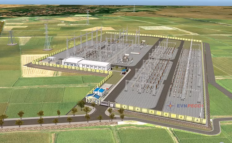 Phối cảnh dự án Trạm biến áp 220kV Yên Dũng và đấu nối