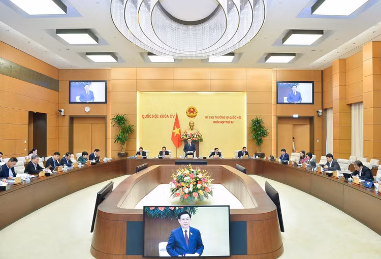 Chủ tịch Quốc hội Vương Đình Huệ phát biểu khai mạc Phiên họp thứ 22 của Ủy ban Thường vụ Quốc hộ