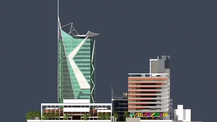 Phối cảnh Nhà đa năng - Trường Đại học Kiến trúc Hà Nội