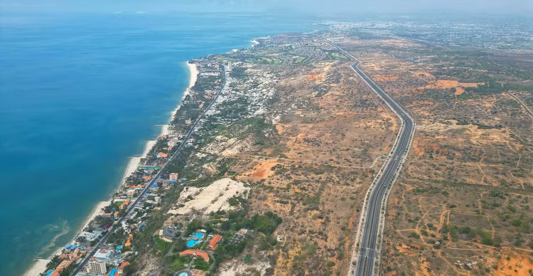 Vị trí sẽ thực hiện dự án khu đô thị thương mại dịch vụ mới Hàm Tiến - Mũi Né