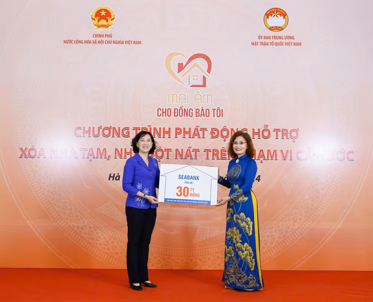 Ngân hàng TMCP Đông Nam Á (SeABank, HOSE: SSB) ủng hộ 30 tỷ đồng nhằm mang đến mái ấm vững chãi cho đồng bào khó khăn, chung tay thực hiện mục tiêu xóa nhà tạm, nhà dột nát tại tỉnh An Giang.