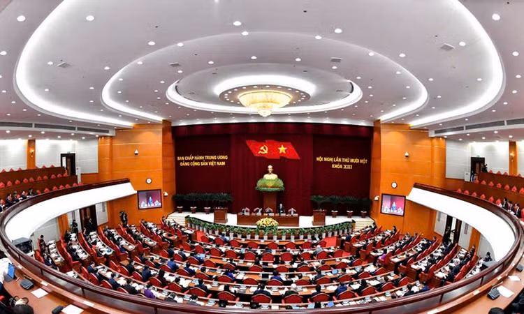  Hội nghị lần thứ 11 Ban Chấp hành Trung ương Đảng khóa XIII. Ảnh: TTXVN