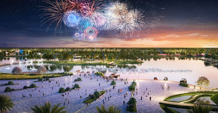 Mãn nhãn show Jetski &amp; Flyboard cùng các màn trình diễn pháo hoa đẳng cấp. Ảnh phối cảnh minh họa Sun Property