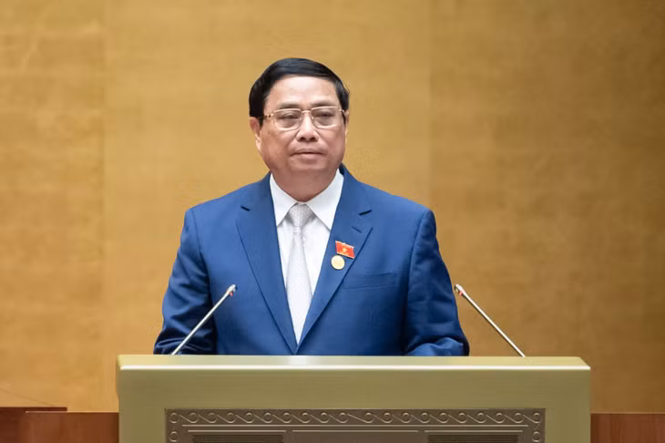 Thủ tướng Chính phủ Phạm Minh Chính tại Phiên Khai mạc Kỳ họp thứ 6, Quốc hội khoá XV. Ảnh: Quốc hội