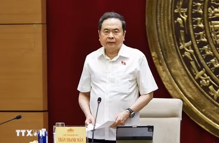 Chủ tịch Quốc hội Trần Thanh Mẫn phát biểu - Ảnh: TTXVN