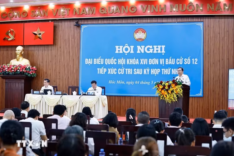 Chủ tịch Quốc hội nhấn mạnh: Quốc hội sẽ tiếp tục tăng cường giám sát việc điều hành giá, kiểm soát lạm phát... - Ảnh: TTXVN