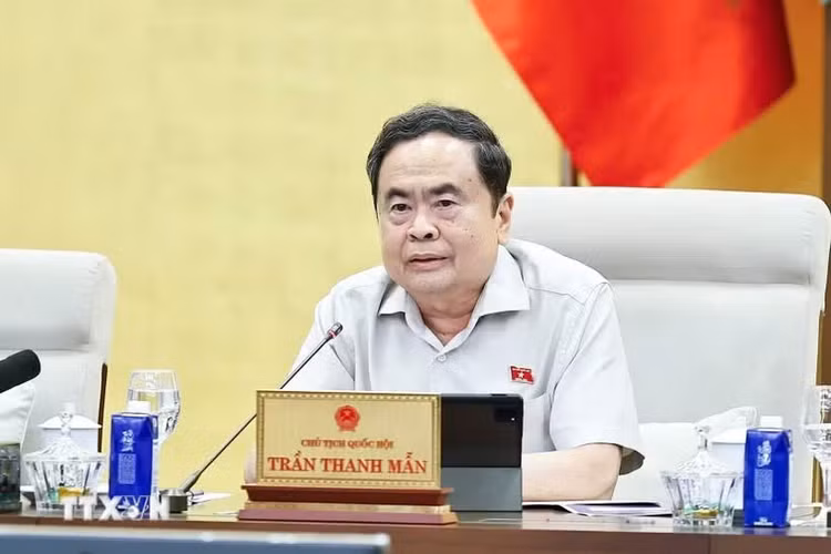 Chủ tịch Quốc hội Trần Thanh Mẫn phát biểu. (Ảnh: Doãn Tấn/TTXVN)