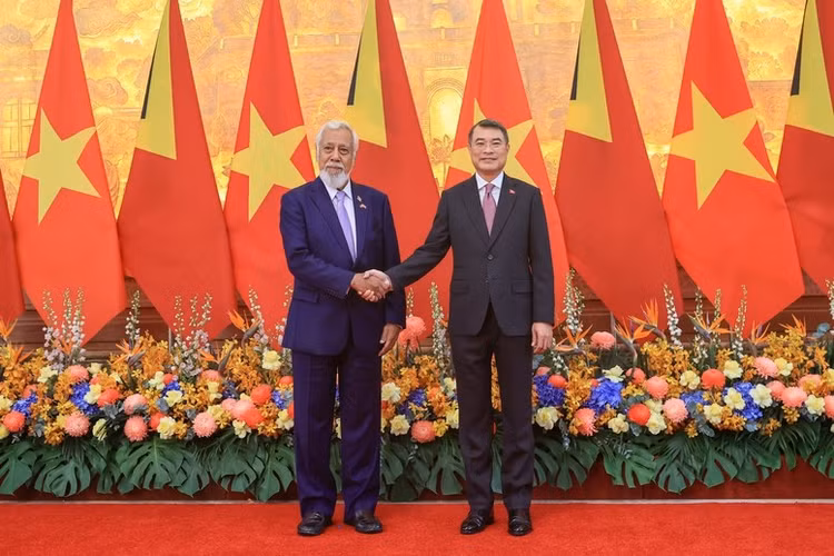 Thủ tướng Chính phủ Lê Minh Hưng và Thủ tướng Timor-Leste Kay Rala Xanana Gusmão - Ảnh: VGP/Nhật Bắc