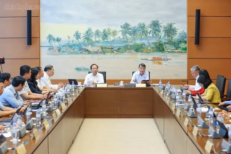 Phiên thảo luận tại Tổ 03 Quốc hội có sự tham dự của Ủy viên Bộ Chính trị, Thủ tướng Chính phủ Lê Minh Hưng; Ủy viên Bộ Chính trị, Phó Thủ tướng Thường trực Chính phủ Phạm Gia Túc và đại biểu Quốc hội của các đoàn: Hải Phòng, Lạng Sơn, Hà Tĩnh. Ảnh: chinhphu.vn/Nhật Bắc