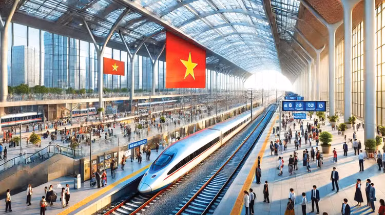 Các nhà thầu xây dựng Việt Nam có thể đảm đương được 90 - 95% các hạng mục xây dựng hạ tầng đường sắt tốc độ cao. Ảnh minh họa AI