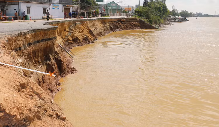 Khu vực Đồng bằng sông Cửu Long thường xuyên xảy ra tình trạng sạt lở, nên hạng mục bảo hiểm đê kè có rủi ro cao. Ảnh minh họa