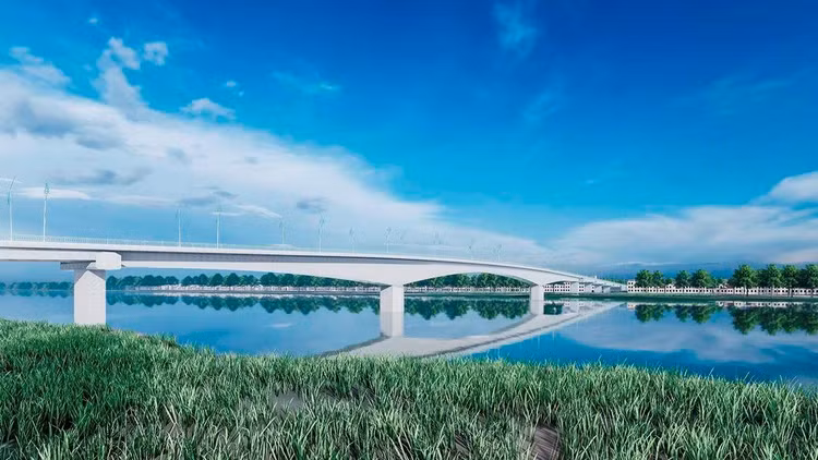 Dự án có tổng chiều dài toàn tuyến là 21 km, quy mô 2 làn xe, được đặt mục tiêu hoàn thành và đưa vào sử dụng vào năm 2024. (Phối cảnh cầu Châu Đốc - Ảnh: Internet).