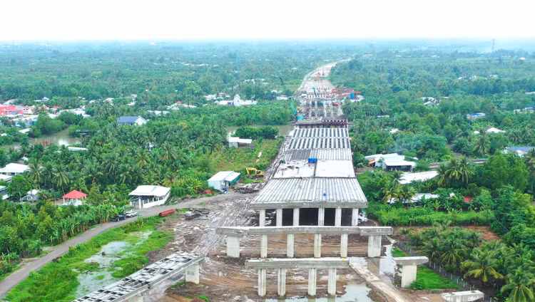 Tại Đồng bằng sông Cửu Long, 6 dự án giao thông có kế hoạch hoàn thành trong năm 2025. Ảnh: Tiên Giang