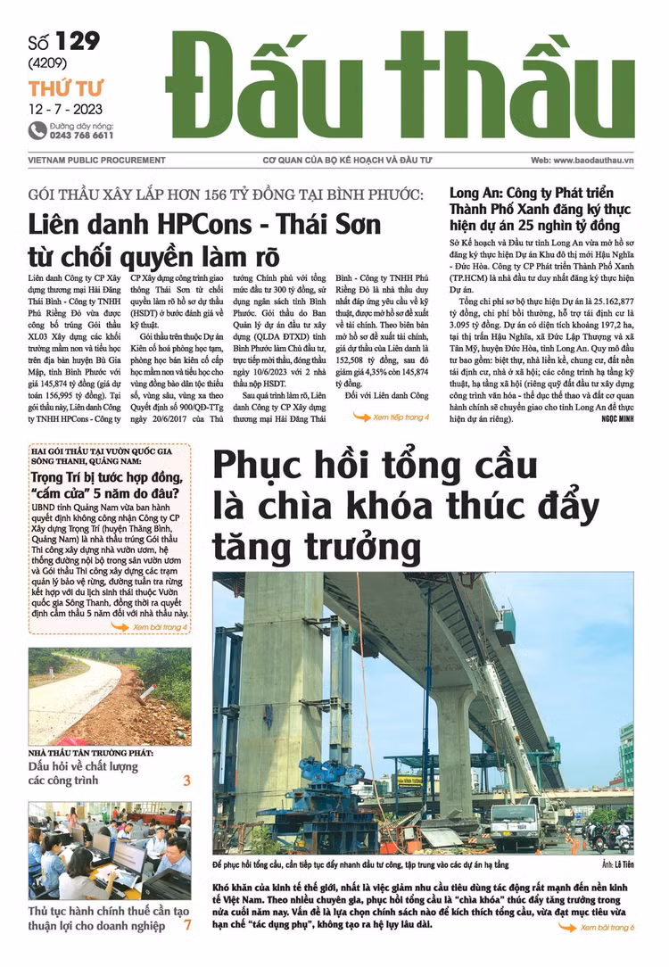 Báo Đấu thầu số 129 ra ngày 12/7/2023