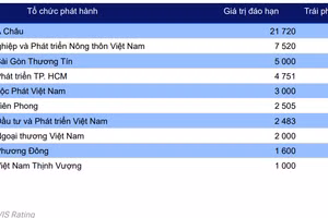  Top 10 ngân hàng có giá trị đáo hạn lớn nhất 12 tháng tới