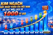 Kim ngạch xuất nhập khẩu Việt Nam đạt 1.000 tỷ USD