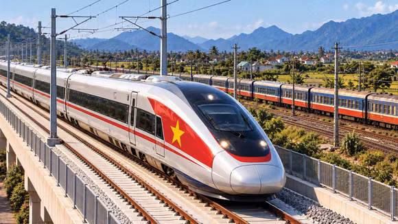 Dự án Đường sắt tốc độ cao trên trục Bắc - Nam có sơ bộ tổng mức đầu tư khoảng 1.713.548 tỷ đồng, dự kiến đưa vào khai thác, vận hành từ năm 2035. Phối cảnh: Phú An